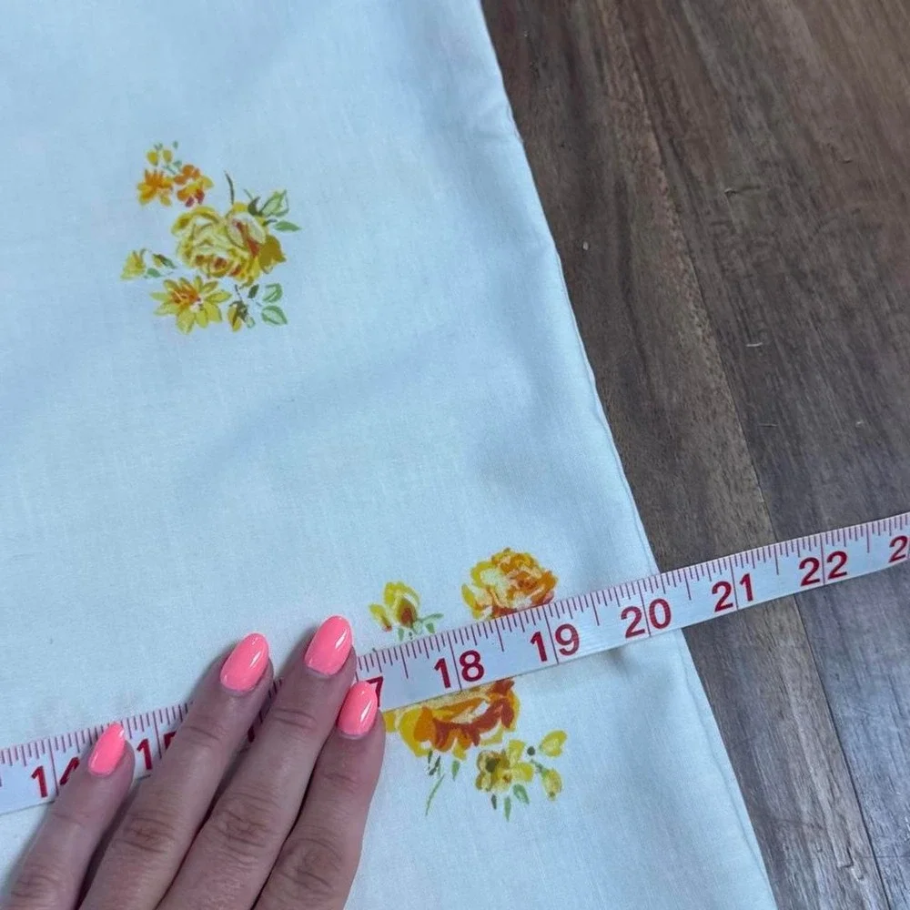 Vintage jc penny fashion manor yellow rose king size pillowcase